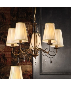 LAMPADARIO 5 LUCI ONLI "DELIA" BRONZO E14